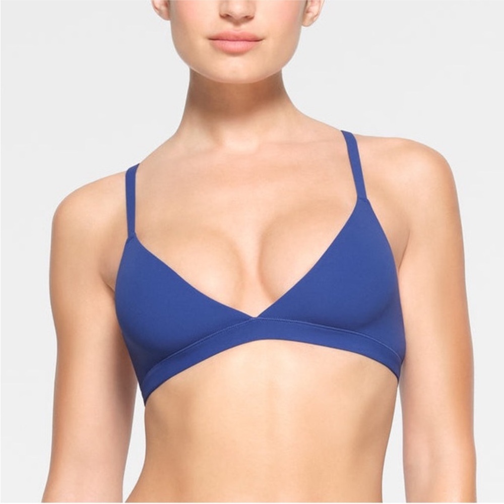 Skims Fits Everybody Triangle Bralette Size S Sapphire NWT‎